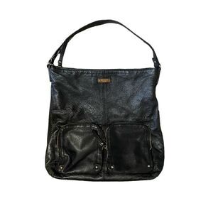 Kate Spade Ginnifer La Casita Black Pebbled Textured Leather Satchel Purse